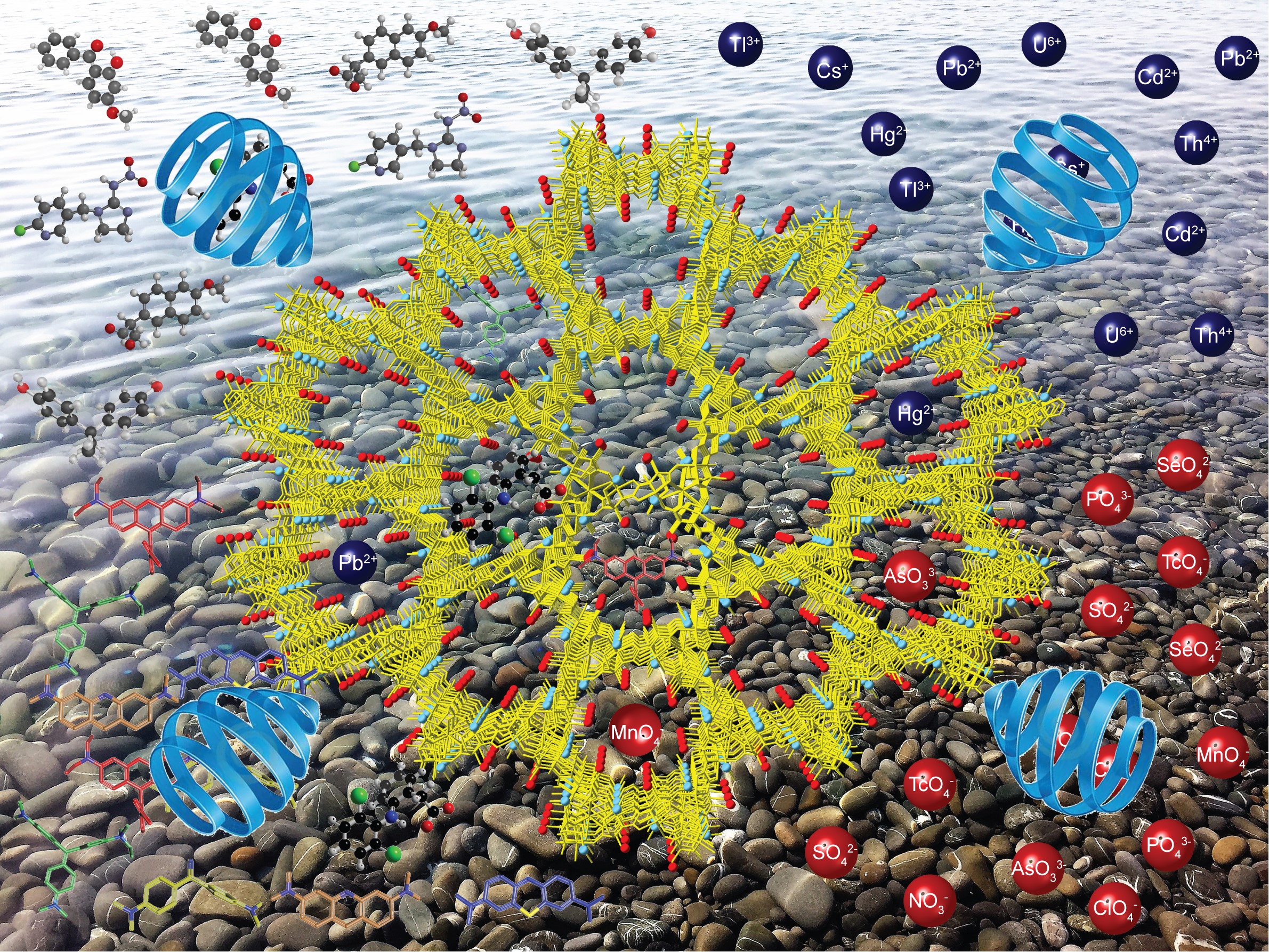 One-step water recycling for inorganic and organic pollutants