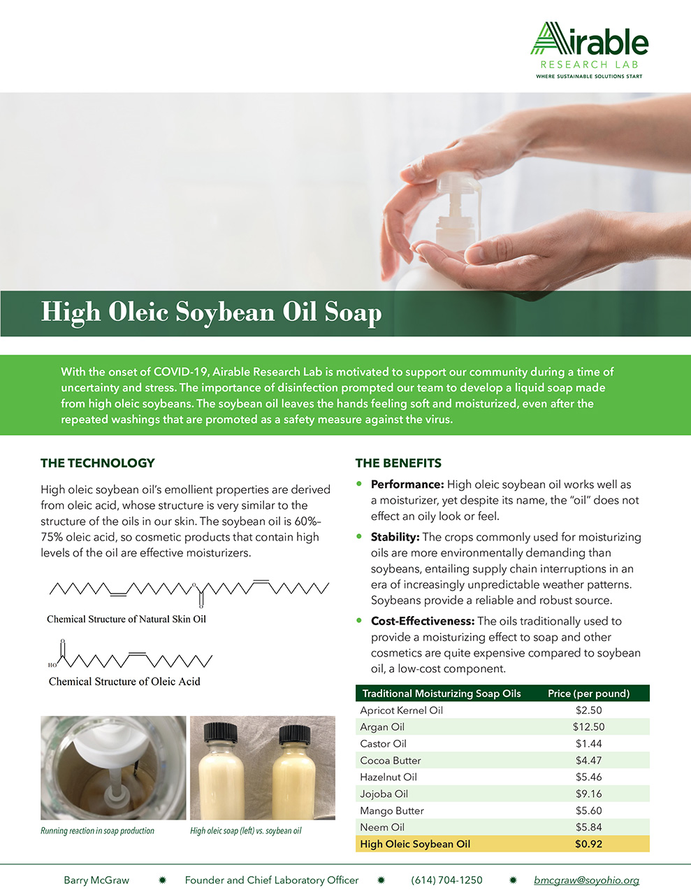 High Oleic Soybean Oil Soap leaves hands feeling soft and moisturized